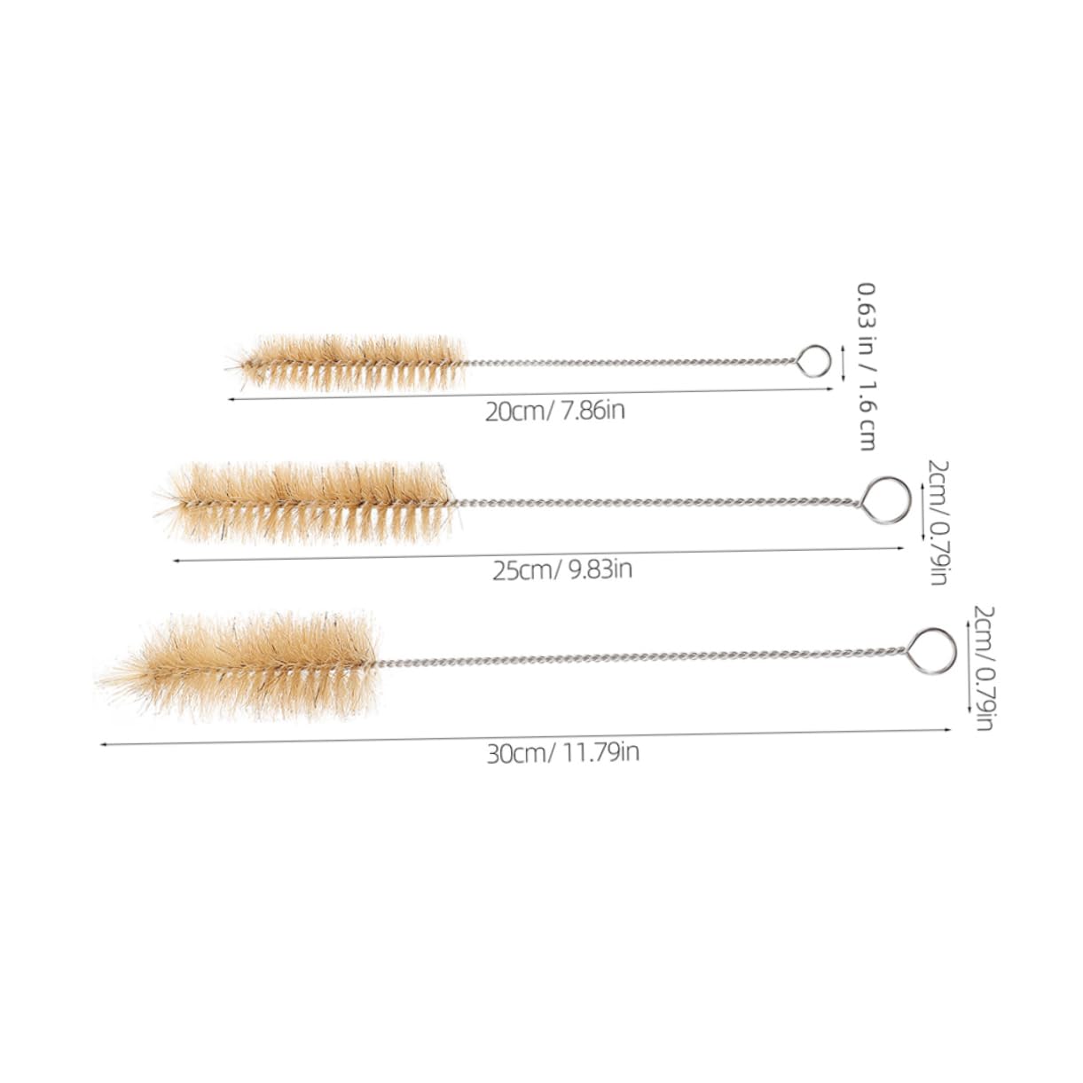 Unomor 6pcs Laboratory Cleaning Brush Tube Pipe Brush Tube Pipe Cleaners Brush Bottle Cleaning Brushes Test Tube Cleaning Brush Wire Tube Brush Test Tube Brushes Bristle Beige