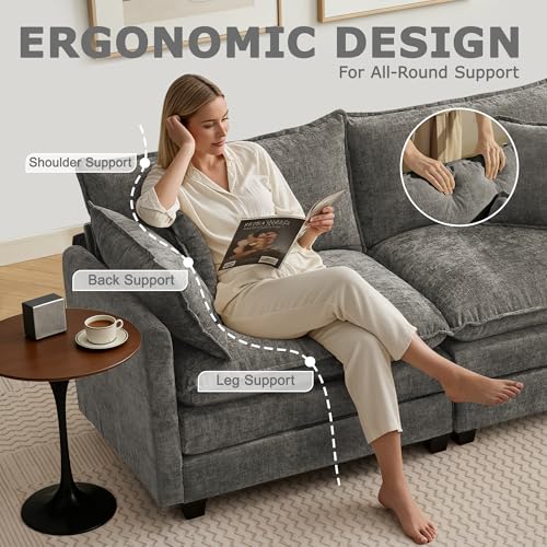 Image of 78 inch Modular Sectional Sofa, Cloud Loveseat Couch for Living Room