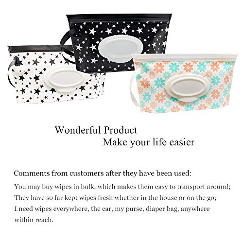 Ulvbabi Baby Wet Wipe Pouch Container, Reusable & Refillable Portable Wipes Dispenser, Eco Friendly And Lightweight Baby Travel Wet Wipe Holder, Keeps Wet Wipes Moist (6 Pack) #TOP3