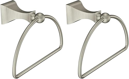 Moen Retreat Collection DN8386BN - Toalla de mano para baño de níquel cepillado con accesorios de montaje en pared, paquete de 2