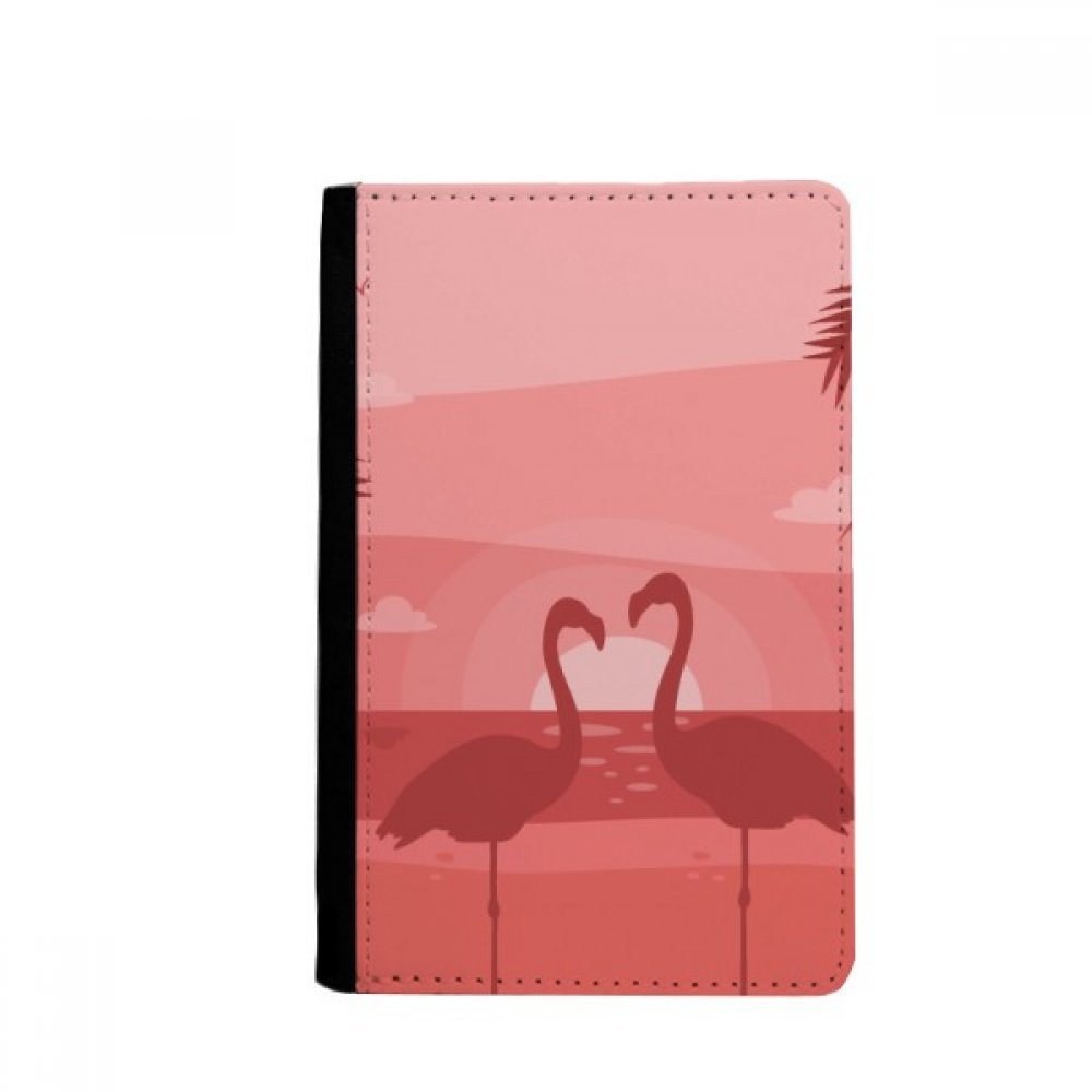 Flamingo couple Red Dusk Passport Holder Notecase Burse Wallet Cover Card Purse