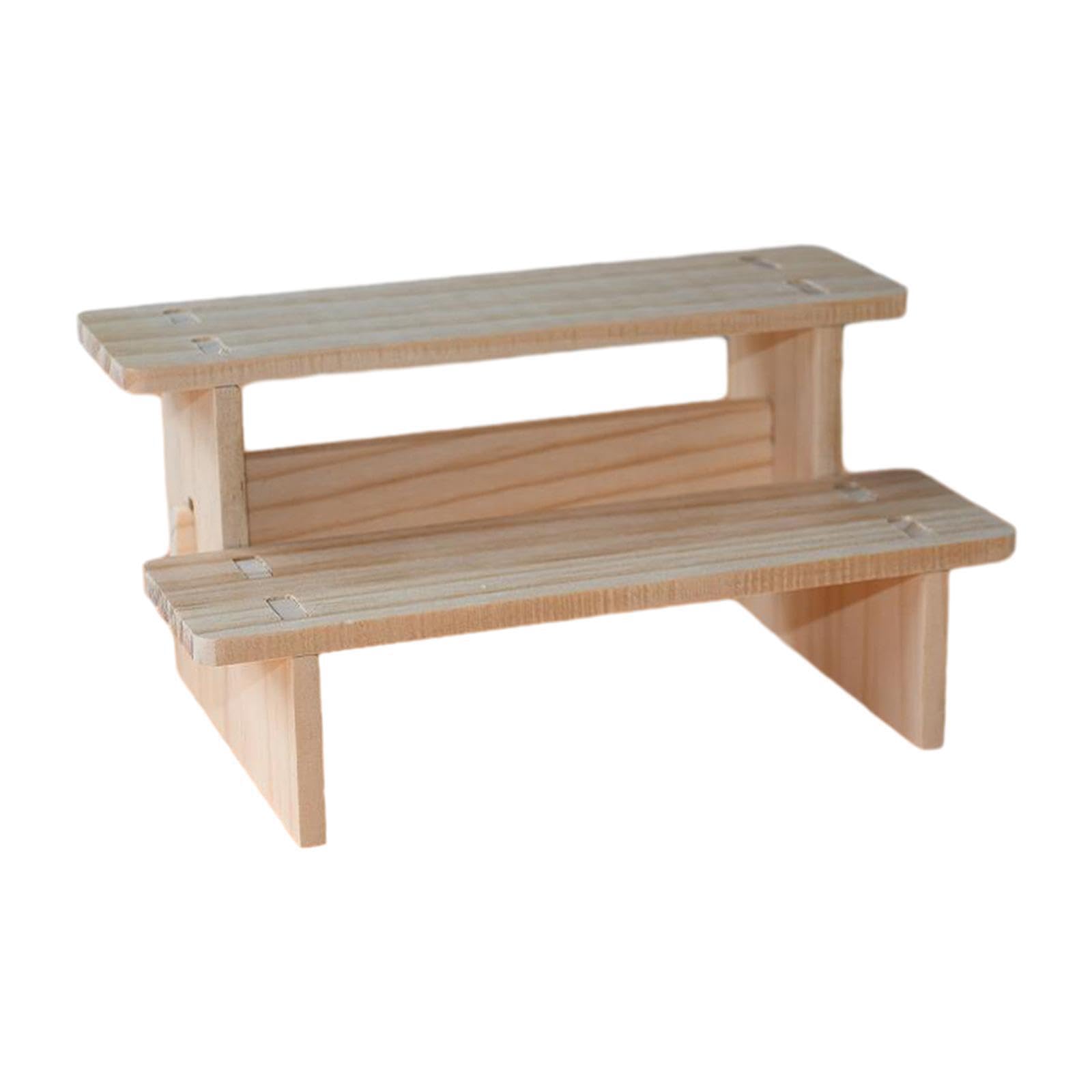 TWISAXC Easy To Wooden Riser Display Organizer Rectangle Displaying Crafts Collectibles On Counters Multi Tier Display Stand Makes Efficient Of Counter Space, 2 layer 20cm