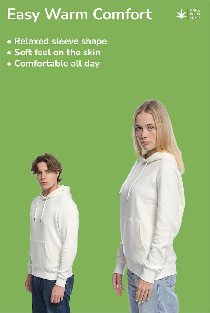 Hundredpercent Felpa in Canapa - Unisex - Morbida, Confortevole & Eco-Friendly