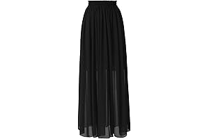 Women's Plus Size Long Length A-line Chiffon Skirt
