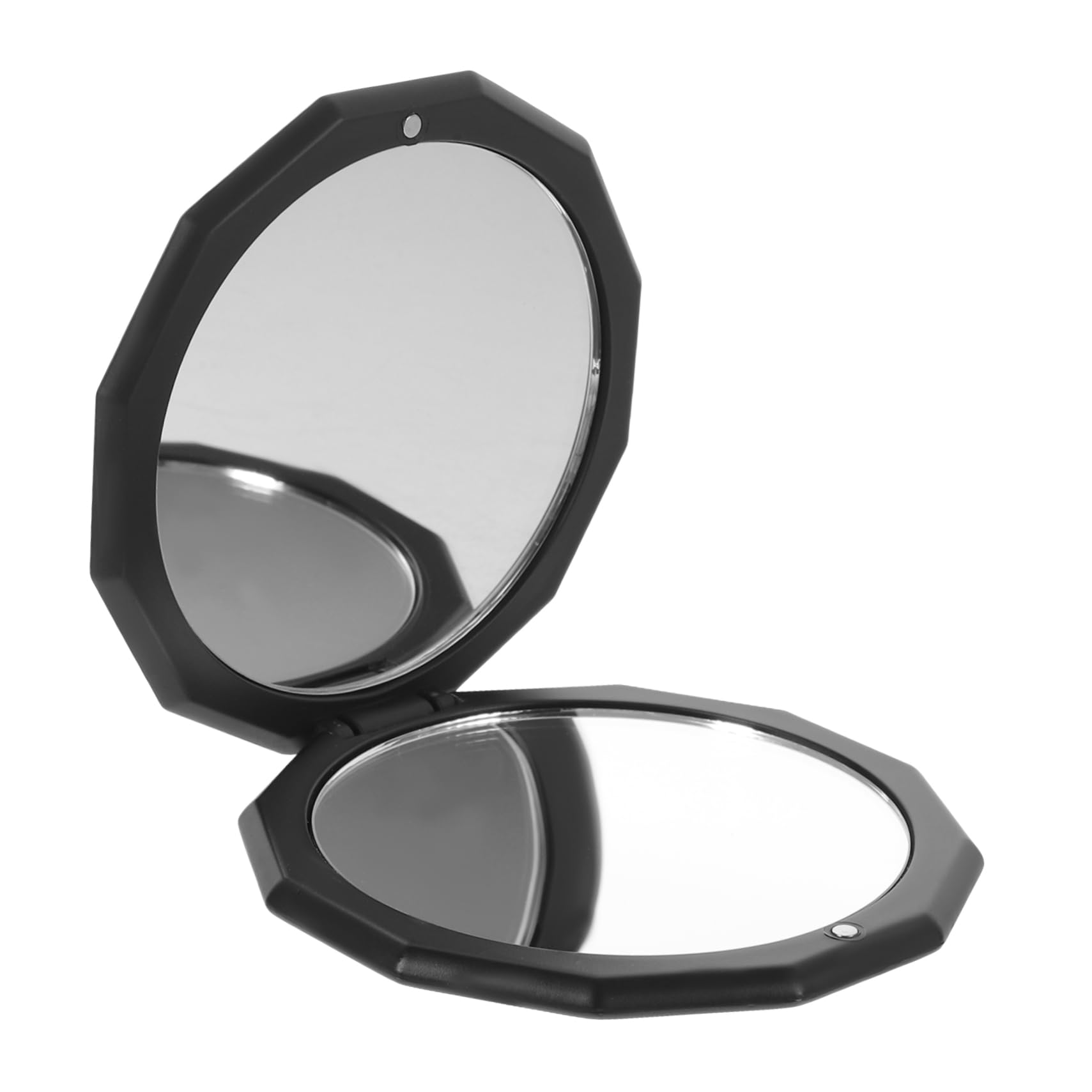 PACKOVE 3 Pezzi specchio cosmetico piccolo Compatto pieghevole specchietti di cortesia trucco d'ingrandimento specchio mini specchietto da tasca per ragazze vanità portatile resina Nero