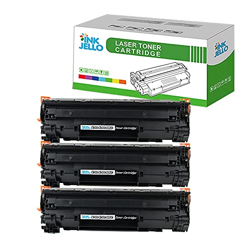 Inkjello Compatible Toner Cartridge Replacement for HP LaserJet Pro M1132 MFP M1212nf M1214nfh M1217nfw P1100 P1102 P1102w P1104 P1104w CE285A CRG-725 (Black, 3-Pack)