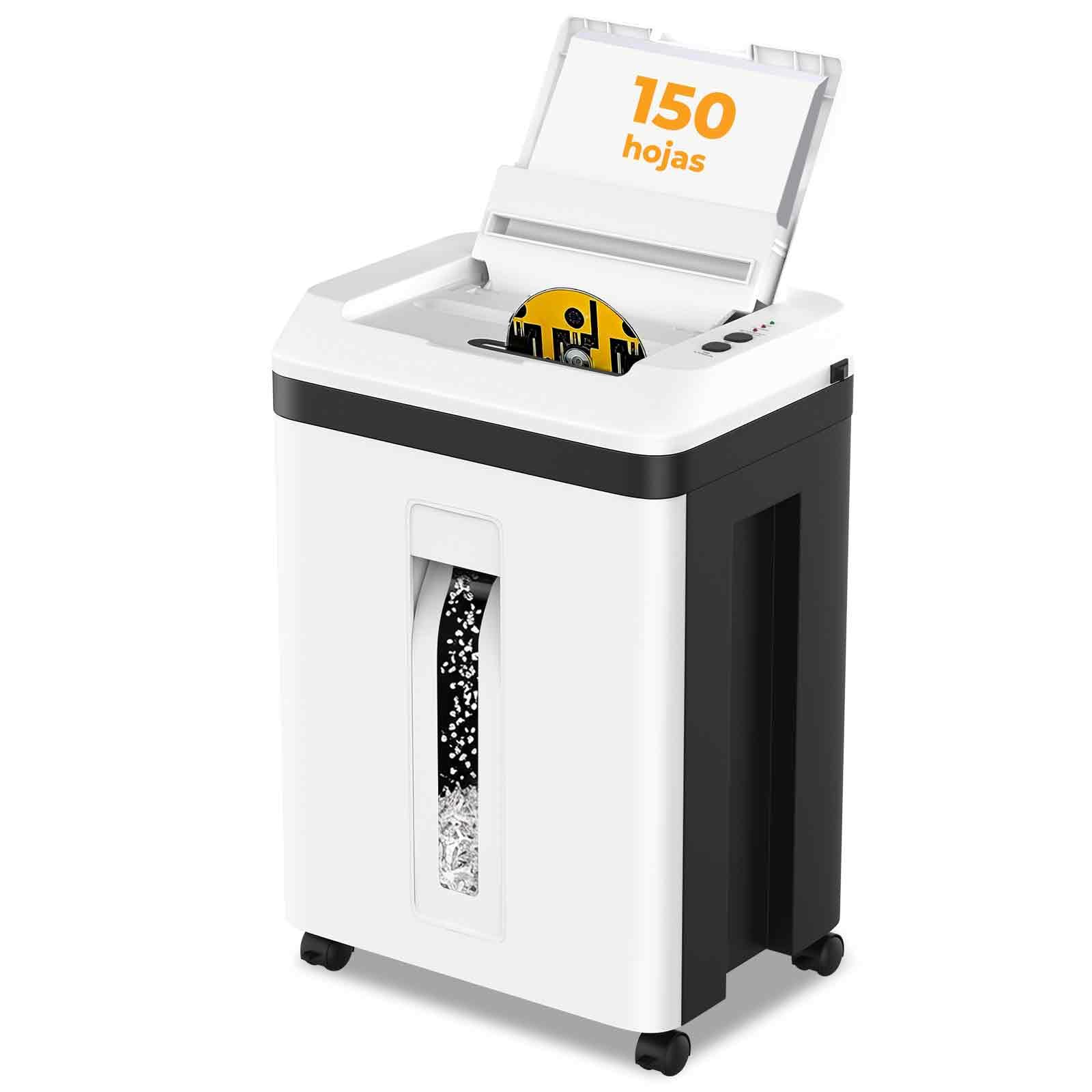 Trituradora de Papel con Alimentación Automática, 40 min Continuo, Nivel P-5, Destructora Eléctrica, Papelera 22L, para Oficina/Casa/Industrial/Hogar (150 Hojas)