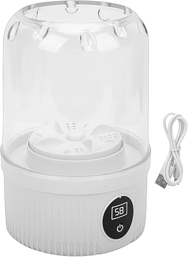 Miniatura 8 de Pssopp Lavadora portátil, mini lavadora de ropa interior recargable de 3000 mAh, operación silenciosa para viajes, dormitorio, apartamento, uso