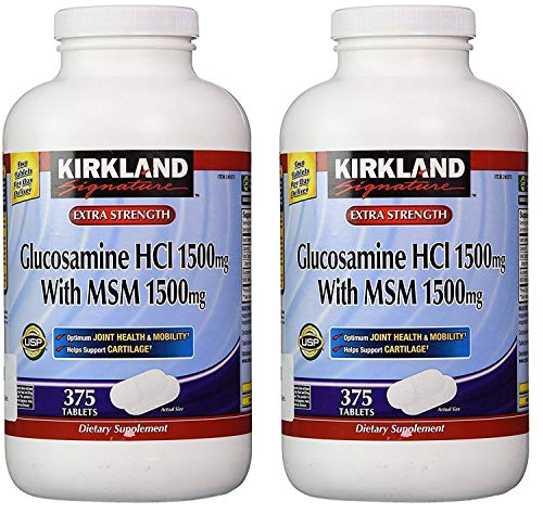 Kirkland Signature Extra Strength Glucosamine Hci 1500Mg, With Msm 1500 Mg, 375-Count Tablets Kirkland Signature Extra Strength Glucosamine Hci 1500Mg, With Msm 1500 Mg, 375-Count Tablets