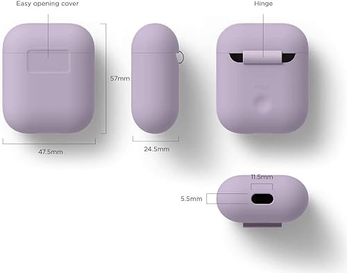 Miniatura 6 de elago Funda de silicona premium diseñada para Apple AirPods 1 y 2 lavanda