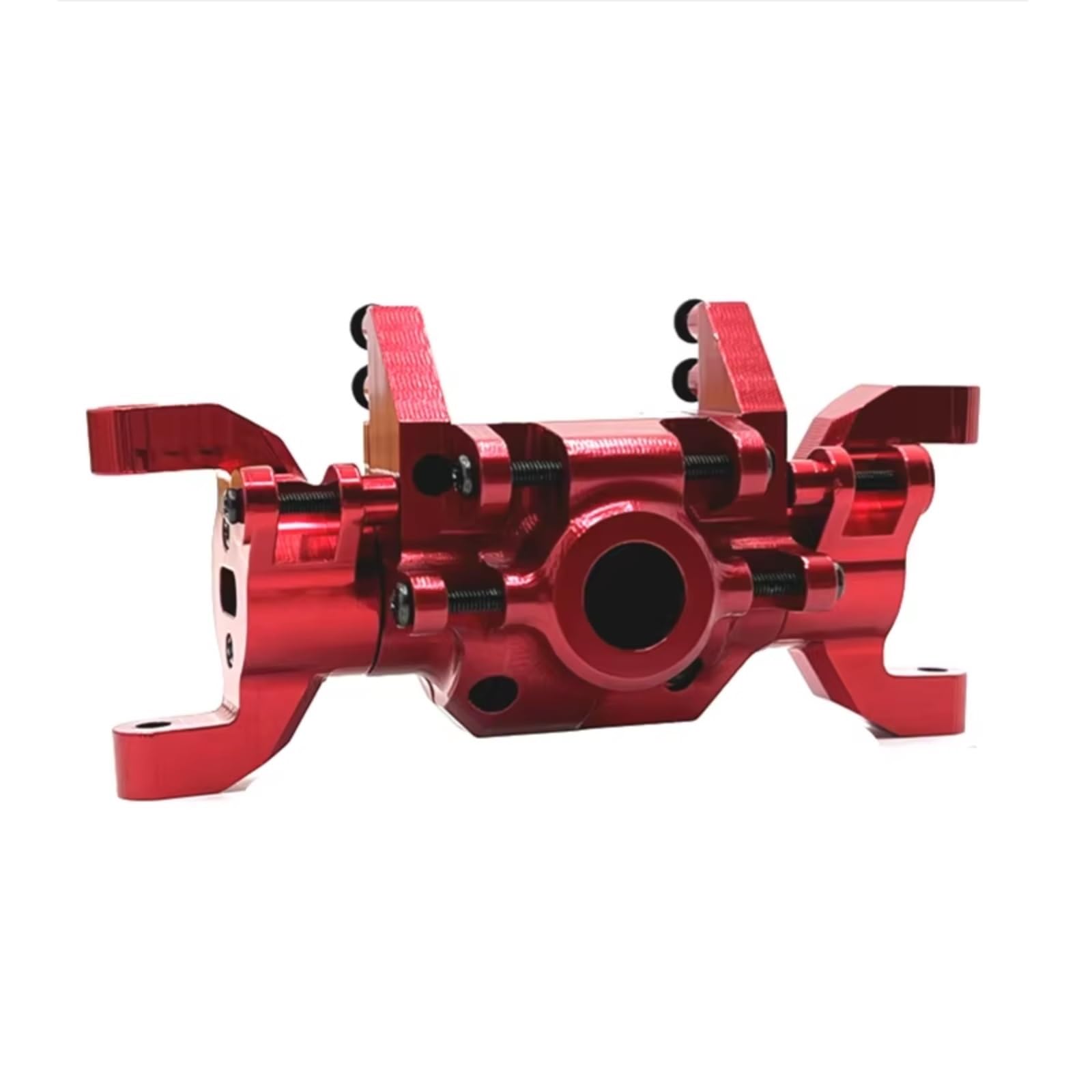 Accesorios coches RC per Huangbo ZP1001 rc Car Upgrade Modifica Accessori Ricambio Guscio Assale Anteriore Alluminio(Red)