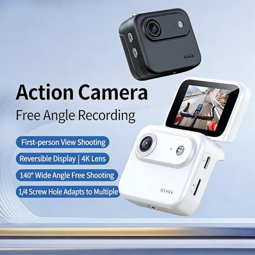 Aytdhfrn Multi-functional Flip Screen Action Camera 4k 360 miniatura 2