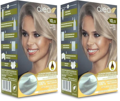 ALEA - Tinte Pelo Mujer - Alea Color - Nº 10.12 K - Color Rubio Platino Perlado - Coloración Permanente en Crema - con Aceite de Argán y Macadamia - Cobertura de Canas - Máxima Protección y Cuidado