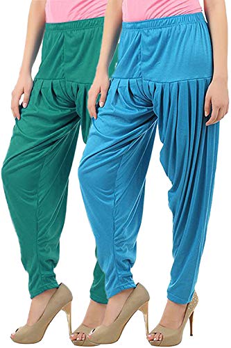 Image of Buy That Trendz Womens Patiala Pants Combo Pack of 2 Viscose Dhoti Patiyala Salwar Harem Bottoms Pants