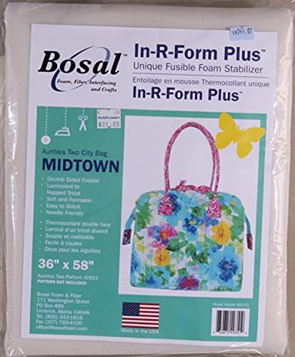 Bosal in-R-Form Plus Unique Fusible Foam Stabilizer 36" x 58" Aunties Two City Bag Midtown - Pattern Not Included - Stabilizer Only (493-51) M544.07
