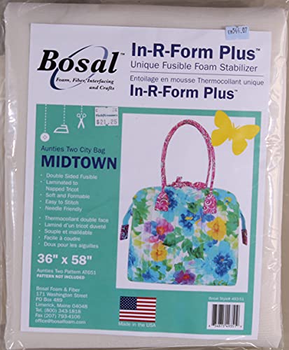 Bosal In-R-Form Plus Unique Fusible Foam Stabilizer 36" X 58" Aunties Two City Bag Midtown - Pattern Not Included - Stabilizer Only (493-51) M544.07 #TOP1
