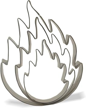 Keewah Fire Flame Cookie Cutter - 3 Piece - Stainless Steel | Size 4.8, 4, 3