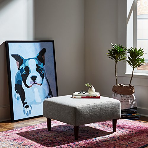 Marchio Amazon Rivet, ottomana modello Ava, stile midcentury, larghezza 65 cm, colore grigio