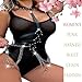 FEHEOO Punk Gothic PU Leather Body Harness for Women, Adjustable Waist & Chest Harness with Metal Chains, Chain-Link Lingerie for Clubwear, Bedroom, Mardi Gras & Valentine‘s Day Gift