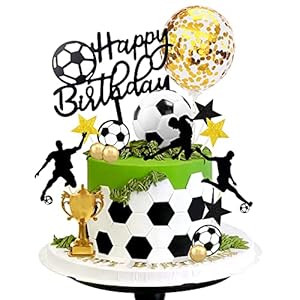 28 PCS Soccer Cake Topper Soccer Ball Player Cake Decorations for Soccer Birthday Party Sport Party Supplies