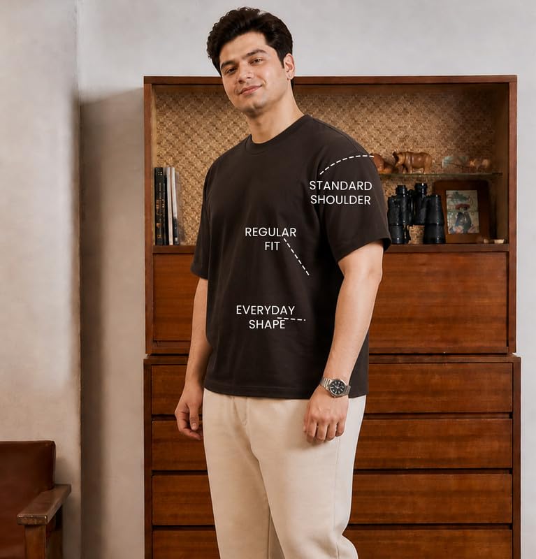 Image of Sleepynuts Men's Everyday Wear Crew Neck Regular Fit T-Shirt | Half Sleeve Solid Plain Casual T-Shirt for Men | Soft Breathable Fabric |
