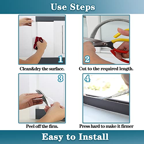 Weather Stripping Door Seal, 16.4Ft Self Adhesive Brush Weather Seal Strip For Windows And Doors Felt Door Seal Window Insulation Sealing Strip Brush Weatherstrip 0.35Inch Wide X 0.35Inch Thick #TOP5