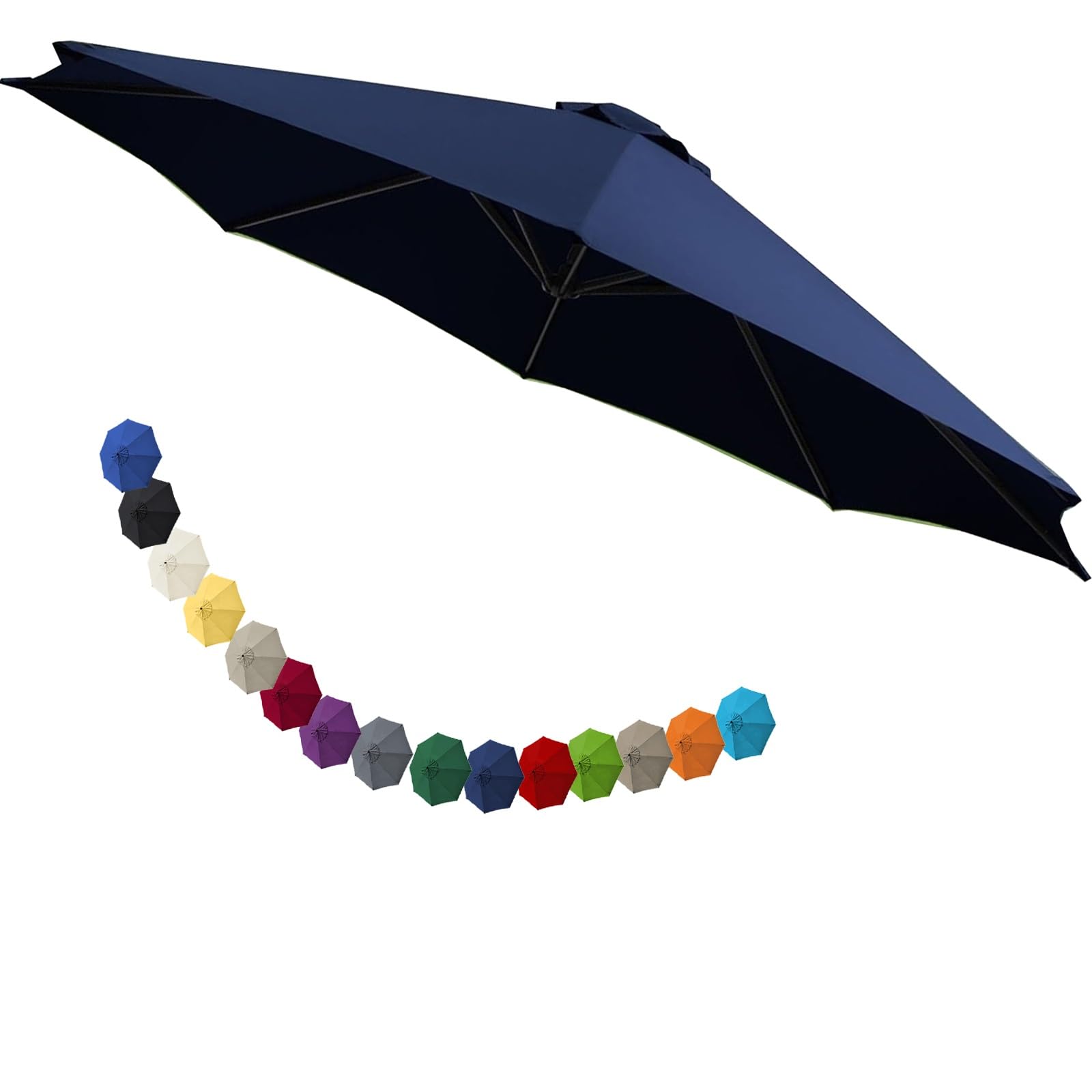 YNJJKA Umbrella Replacement Parasol Cover, Umbrella Replacement Cloth for Patio/Beach/Backyard/Swimming Pool Parasol Fabric Canopy Cover(D4,8 Ribs- 9.8 FT 3.0 m)
