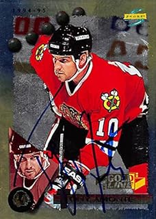 179295 Chicago Blackhawks Ft 1994 Score Gold Line No. 92 Tony Amonte Autographed Hockey Card