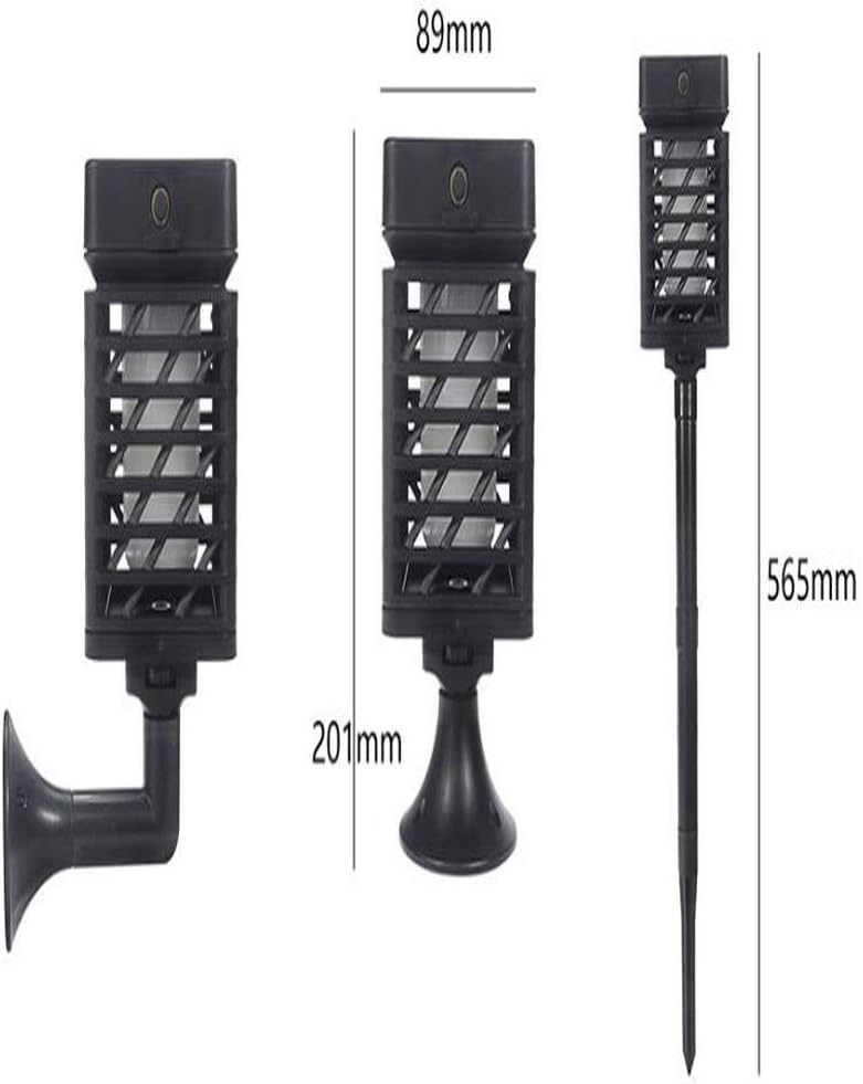 Outdoor Landscape Decoration Lighting Upgrade Version Automatic on/Off Garden Passage Driveway Flashing Flame Flashlight Waterproof Solar Flame Light,Black,D