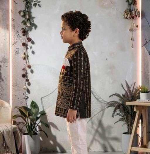 Image of Kid Boy's Ethnic Stylish Suit Set| Comfortable, Breathable, Lightweight, Skin Friendly|SL 134