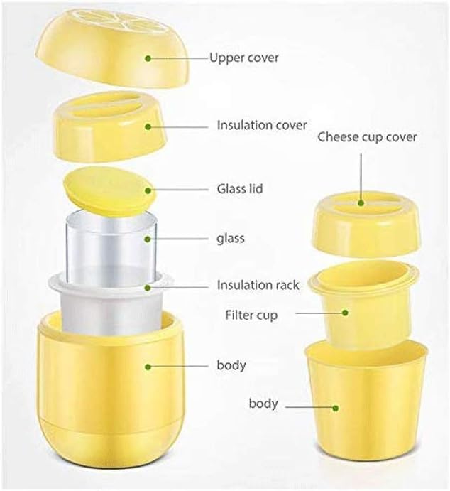 Household Yogurt Machine, Mini Automatic Yogurt Machine and Cheese Machine Borosilicate Glass Liner Combination (Color : Yellow)