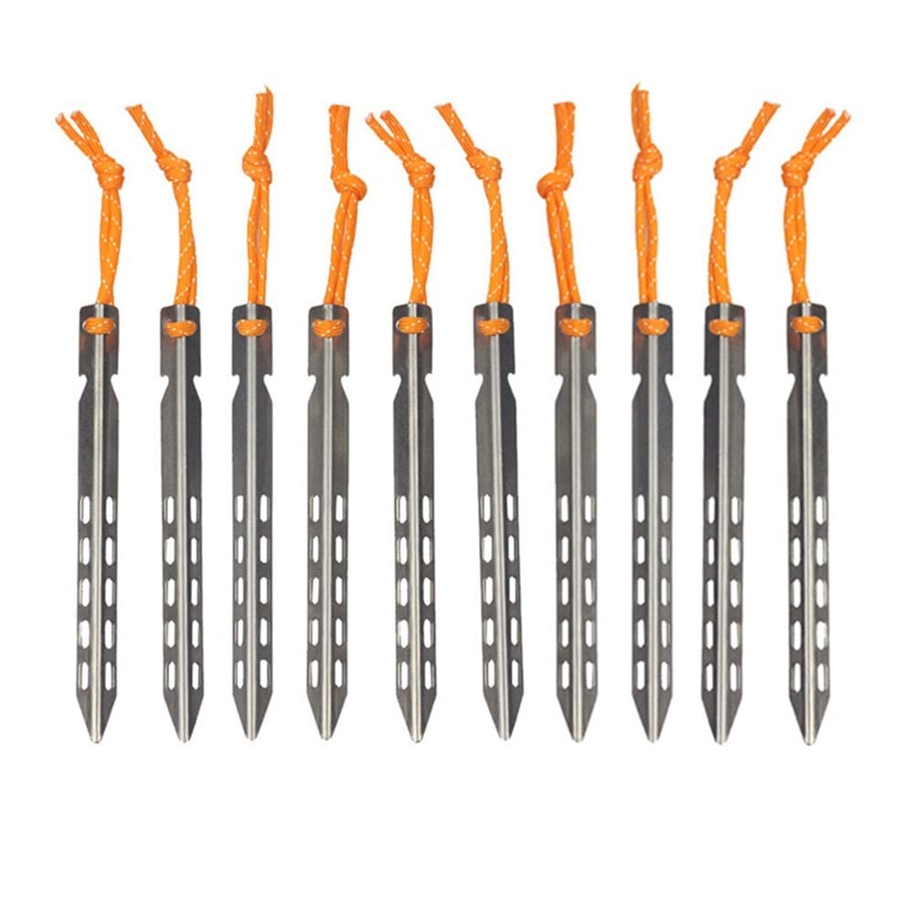 Zeltnägel 6/10 Stück Titan Zeltheringe V-Form Titan Spike Winddicht Outdoor Camping Titan Zeltnagel Zubehör Zelthering Campingausrüstung (Color : 10pcs)