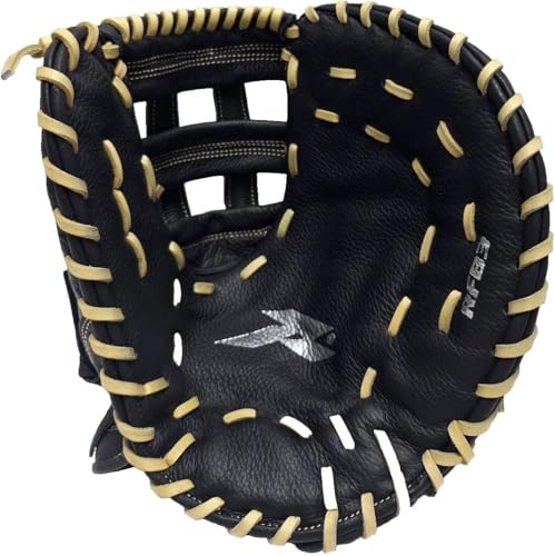 Runic RFB Slow Pitch Softball Glove, First Base Mitt 13 Inches Black/Camel RHT