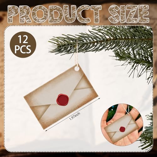 Image of Soulchen 12 Pcs Magical Wizard Party Decor Witch Letter Acceptance Envelope Hanging Ornament Gifts Vintage Wood Hanging Sign for Room Office Home Birthday Party Supplies
