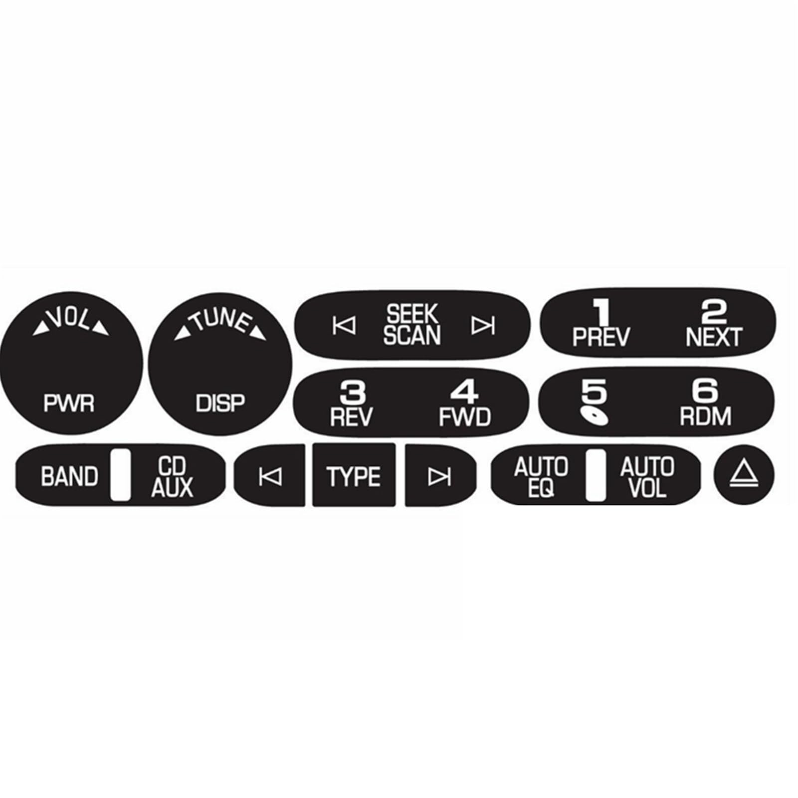 Wsbojxth One Color Repair Patch Compatible With Cadillac 2002 2003 2004 2005 2006 6 Disc Radio Navigation Control Button Repair Decals Sticker Kit Dash Car Auto Accessories