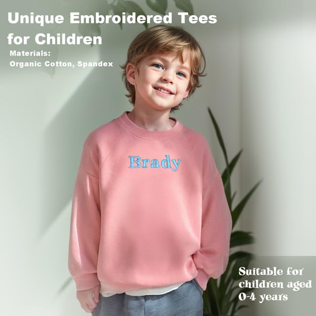 GELLEDI Custom Embroidered Baby Knit Sweatshirt (Pink) – Cozy Pullover for Infants & Toddlers – Ideal for Outdoor Walks