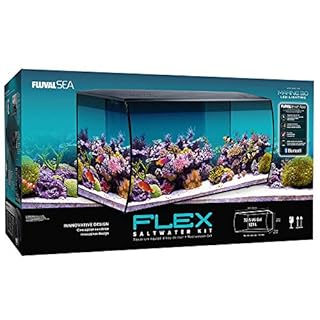 Fluval Flex 32.5 Marine Salt Water Aquarium Kit - Fish Tank for Fish, Coral & More - Comes with LED Lights, Filtration System & More - 32.5" x 15.75" x 15.35" - 123 L, 32.5 Gal. - Black