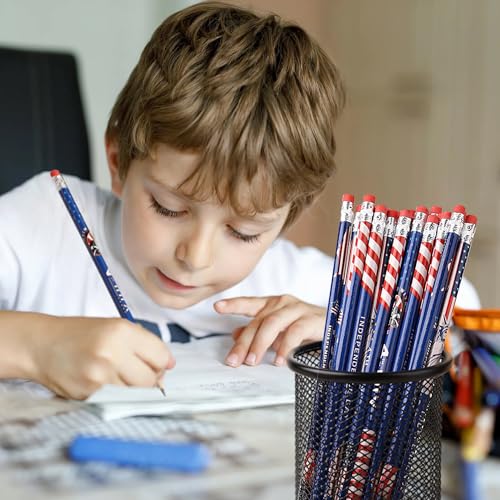 Lápices Patrióticos con Bandera Americana, Pack 12 miniatura 7