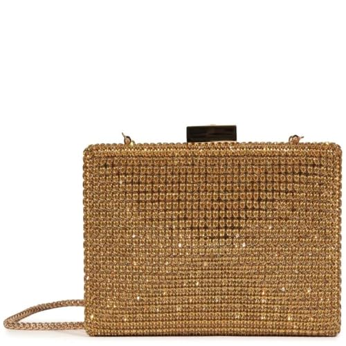 Bolsa Schutz Clutch Malha Strass Dourado