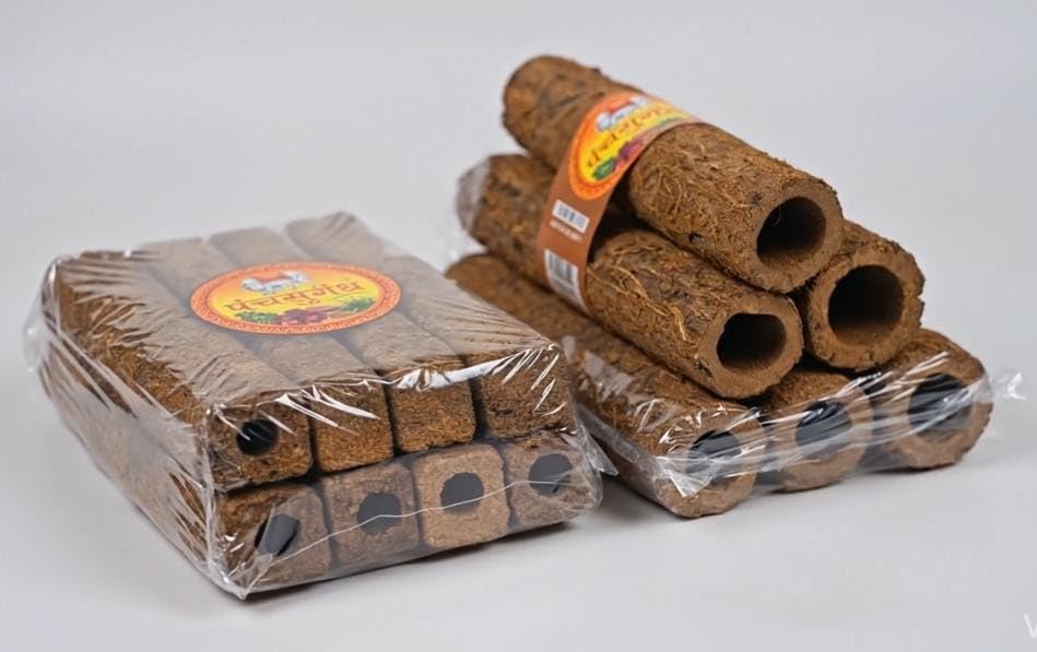 Panchsugandh Cow Dung Log, Firewood Sticks for Barbeque, Bonfire, Winter Heating, Hawan, Camping and Outdoor Cooking | Kiln-Dried, Chemical-Free Logs for Clean Burning & High Heat Output | (1)-image-8