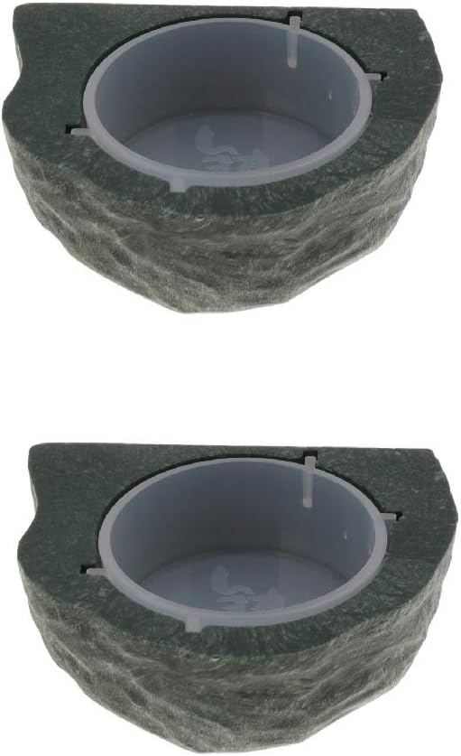 SM SunniMix 2pcs Magnet Gecko Feeder Ledge Single Bowl for Reptile Food and Water Feeding 9.5x8x3.5cm