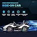 Aosom 12V Electric Ride-on Car, Licensed Lamborghini V12 Vision Gran Turismo Battery-Powered Ride-on Toy with Remote Control, Music, LED Lights, for 3-6 Year Old Boys and Girls, White