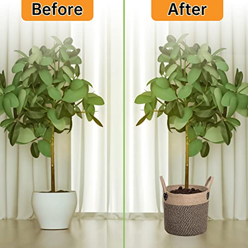 Zoes Homeware Jute Rope Basket 12"X 12" Woven Plant Basket With Handles For 8"-11" Plant Pots,Boho Indoor Planters Cover,Multifunctional Basket For Outdoor Plants、Artificial Plant、Picnic、Storage #TOP4