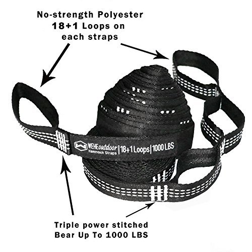 Hammock Straps Extra Strong & Lightweight,36 Loops, 2000Lbs Breaking Strength,100% No Stretch Polyester,Tree Friendly,Quick&Easy Setup Best Suspension System #TOP2