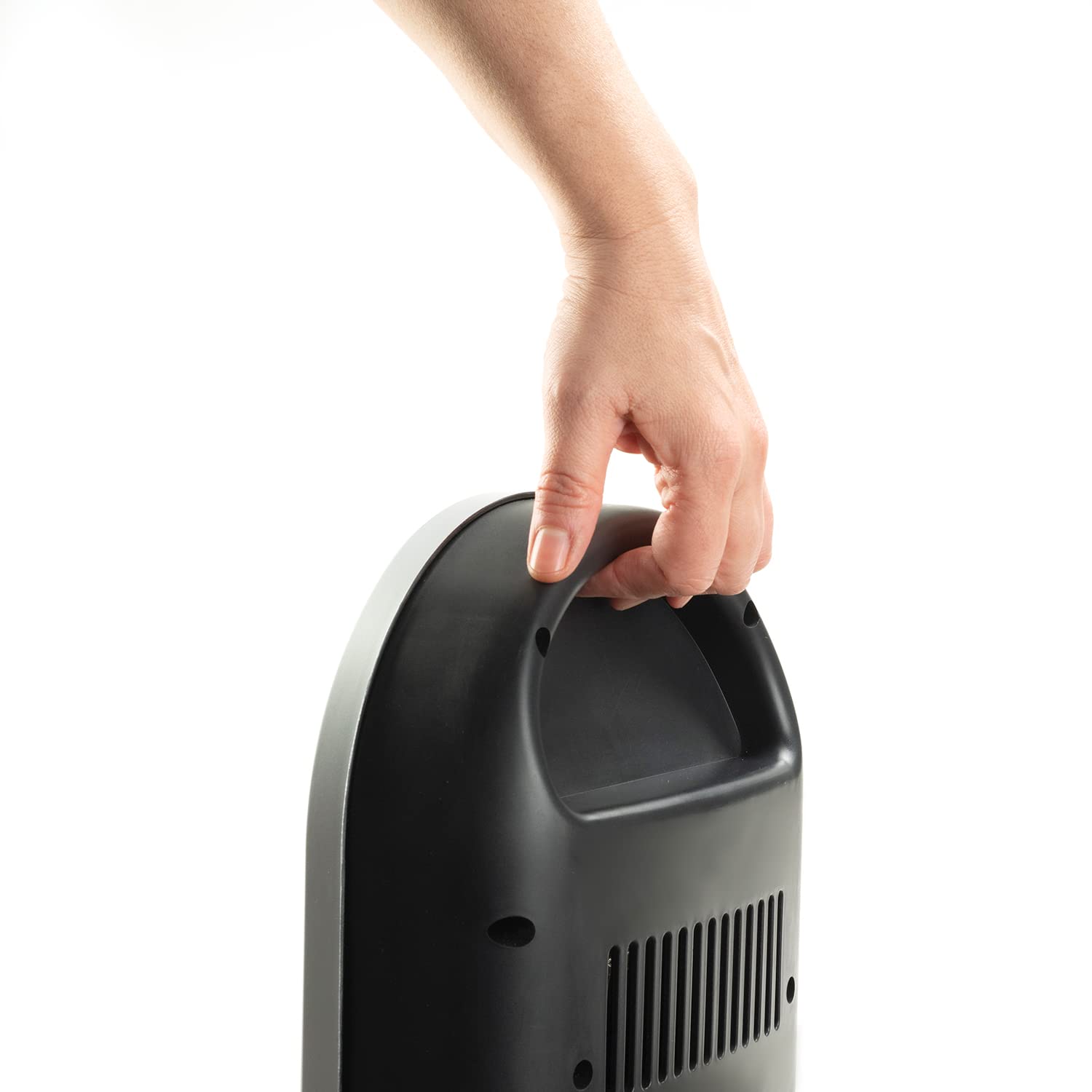 BLACK+DECKER BLACK + DECKER BXCSH900E - Radiatore elettrico in carbonio 900W, 2 potenze di riscaldamento, Superficie fino a 10m2, Sistema di sicurezza, Maniglia integrata, Oscillante, grigio