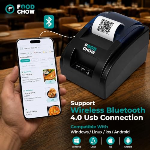 Image of 2 Inch (58mm) USB + Bluetooth Thermal Receipt Printer | POS Billing Machine for Shops, Restaurants & Retail | Compatible, Vyapar, Ezo, Swiggy, Zomato KOT Billing Machine System