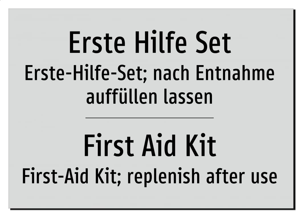 34182-DEEN-T-09 | Erste Hilfe Set Schild Deutsch Englisch | zweisprachig