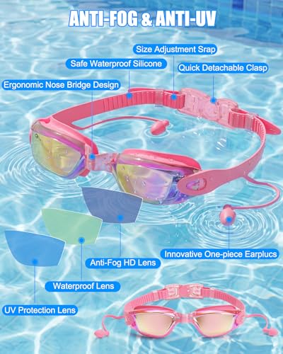 Image of Aegend Swim Goggles, Swimming Goggles No Leaking Full Protect Adult Youth