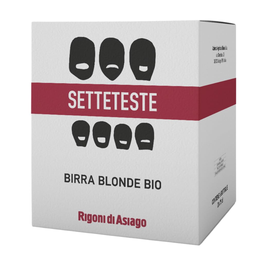 Rigoni di Asiago Setteteste Birra Artigianale Biologica Blonde Ale Non Filtrata Di Puro Malto Gradazione Alcolica 5% in bottiglia da 33 Cl (12)