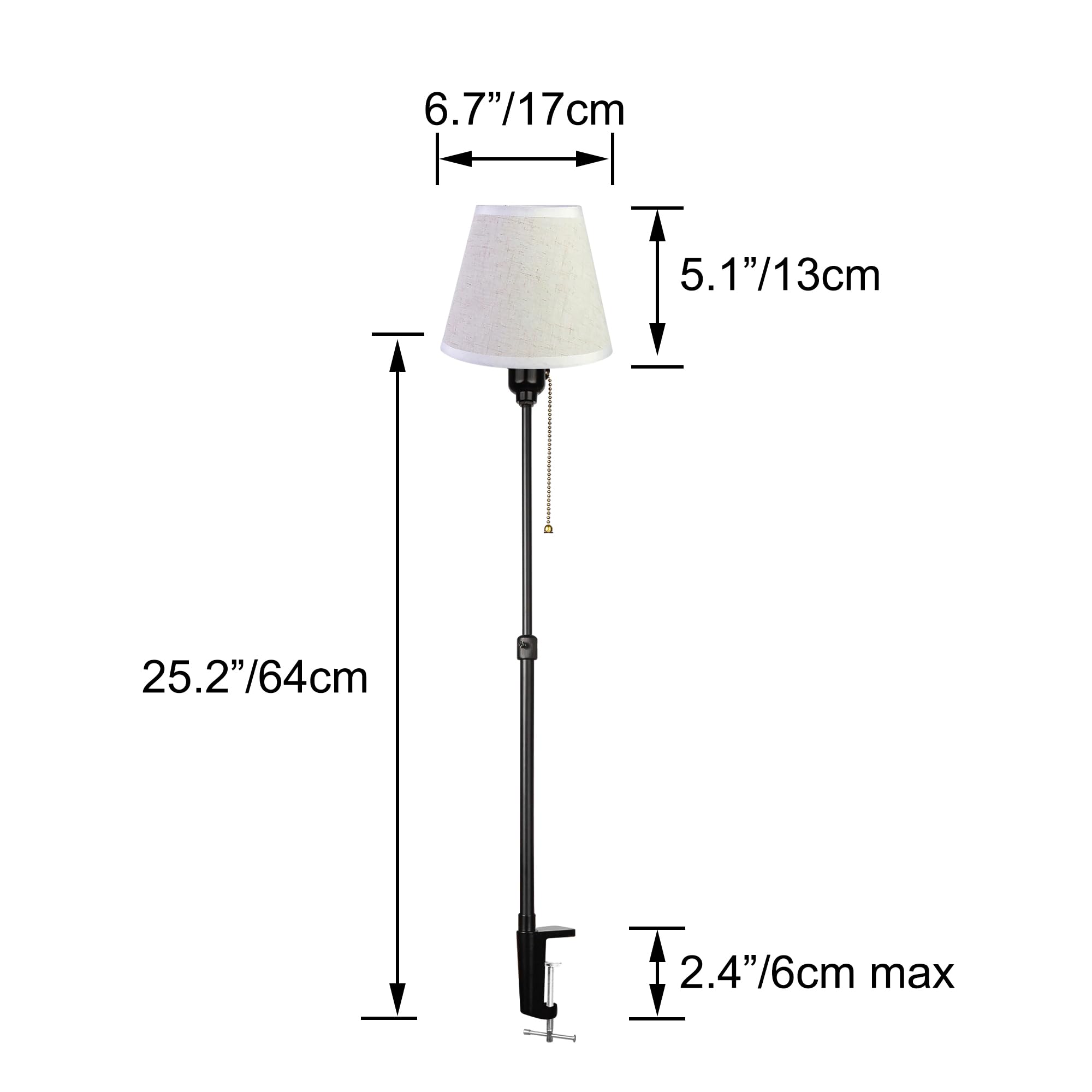 Modern Klemmleuchte,1 Packung Leselampe mit 2,5 m Kabel, Dimmbar weiße Nachttischlampe,Augenpflege Schreibtischlampe für Heimgebrauch Büro, E27 Lampenhalterung -DZTD0631